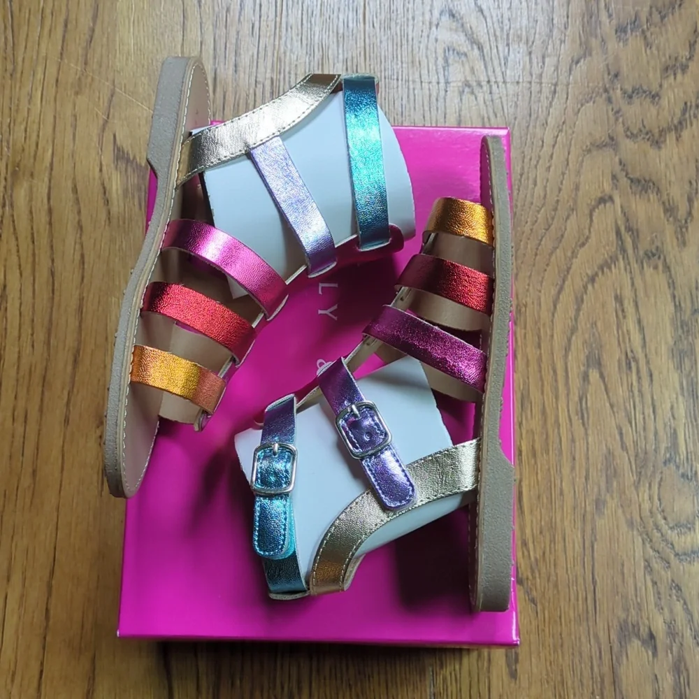 NIB Kelly & Katie Chloe Gladiator Rainbow Sandal Kids Size 1